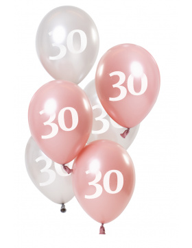 Ballons Glossy Pink 30 Jahre 23cm - 6 Stück