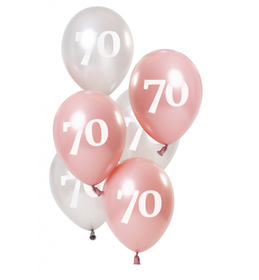 Ballons Glossy Pink 70 Jahre 23cm - 6 Stück