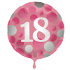 Folienballon Glossy Pink 18 Jahre - 45cm