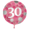 Folienballon Glossy Pink 30 Jahre - 45cm