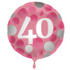 Folienballon Glossy Pink 40 Jahre - 45cm
