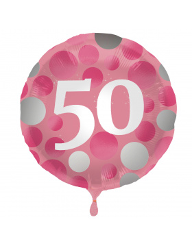 Folienballon Glossy Pink 50 Jahre - 45cm