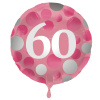 Folienballon Glossy Pink 60 Jahre - 45cm