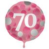 Folienballon Glossy Pink 70 Jahre - 45cm