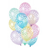 Ballons mit Punkten Pastell Transparent 33cm - 12 Stück