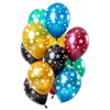 Ballons Sterne Mehrfarbig Metallic 33cm - 12 Stück