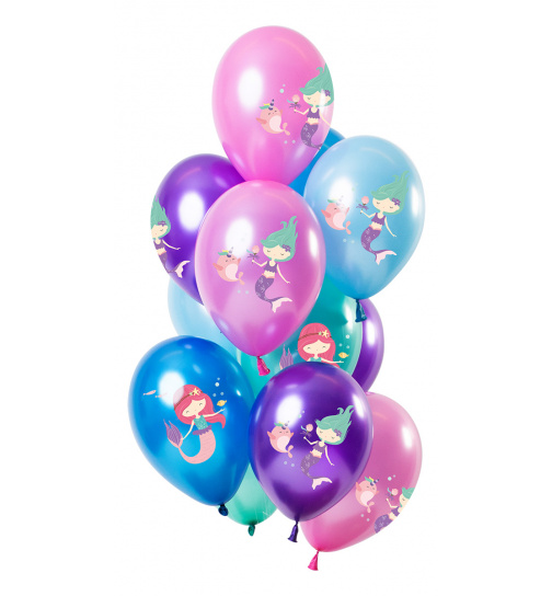 Ballons Meerjungfrau Mehrfarbig - 33cm - 12 Stück