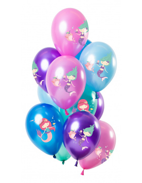 Ballons Meerjungfrau Mehrfarbig - 33cm - 12 Stück