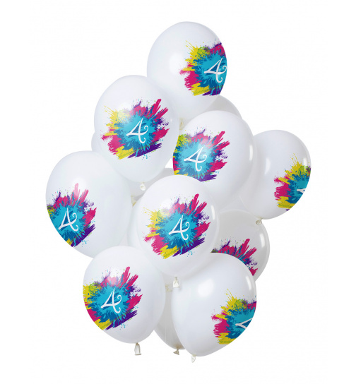 Ballons Color Splash 4 Jahre 30cm - 12 Stück