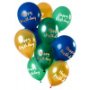 Ballons Happy Birthday Grün-Gold 33cm - 12 Stück