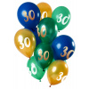 Ballons 30 Jahre Grün-Gold 33cm - 12 Stück