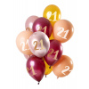 Ballons 21 Jahre Pink-Gold 33cm - 12 Stück