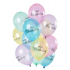 Ballons Happy Birthday Pastell Transparent 33cm - 12 Stück