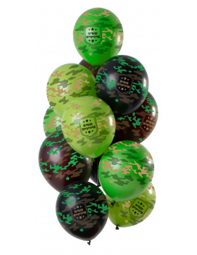 Ballons Happy Birthday Tarnfarben 33cm - 12 Stück