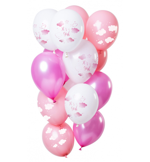Ballons Its a girl Pink 33cm - 12 Stück