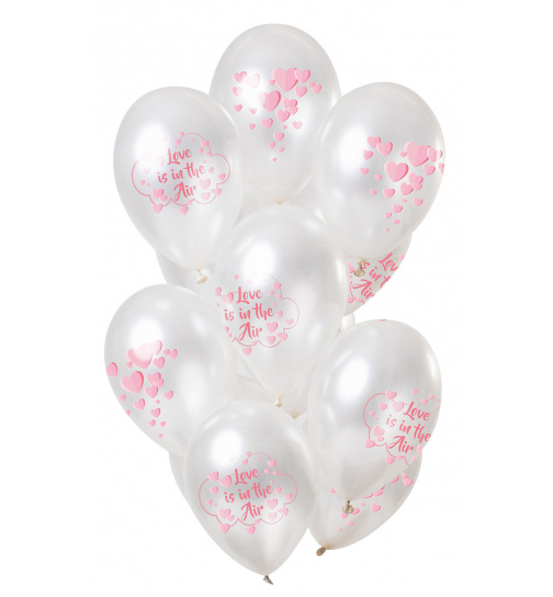 Ballons Love is in the air Metallic 30cm - 12 Stück