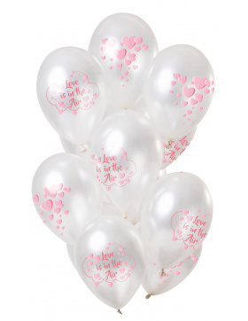 Ballons Love is in the air Metallic 30cm - 12 Stück
