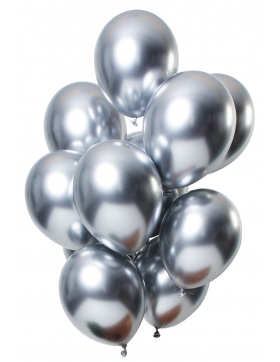 Ballons Mirror Effect Silber 33cm - 12 Stück