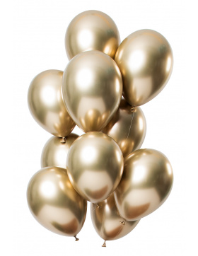 Latex BallonsMirror Effect Gold 33 cm - 12 Stück