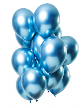Ballons Mirror Effect Blau 33cm - 12 Stück