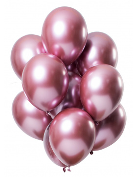 Ballons Mirror Effect Pink 33cm - 12 Stück