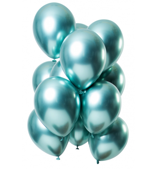 Ballons Mirror Effect Grün 33cm - 12 Stück