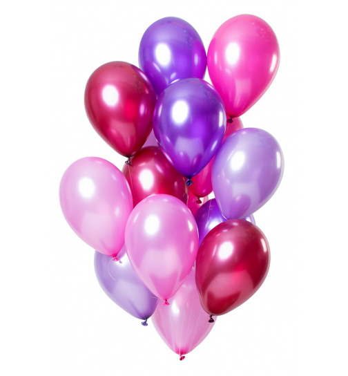 Ballons Merry Berry Pink Metallic 33cm - 15 Stück