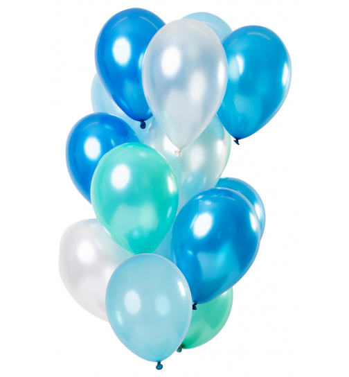 Ballons Blue Azure Metallic 33cm - 15 Stück