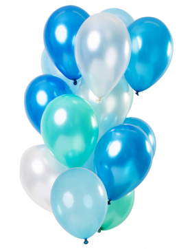Ballons Blue Azure Metallic 33cm - 15 Stück