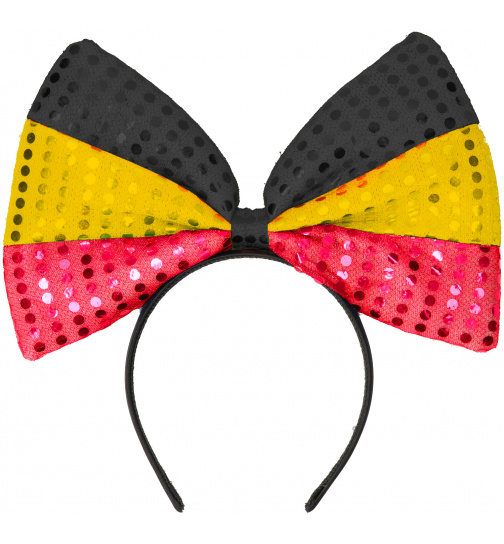 Tiara mit Fliege Belgien Schwarz-Gelb-Rot