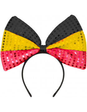 Tiara mit Fliege Belgien Schwarz-Gelb-Rot