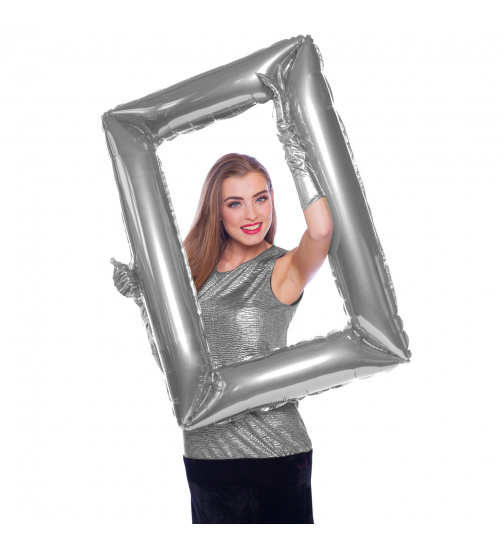 Folienballon Silberfarbener Bilderrahmen - 85x60cm