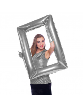 Folienballon Silberfarbener Bilderrahmen - 85x60cm