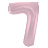 Folienballon Ziffer / Zahl 7 Pastellrosa Metallic Matt - 86 cm