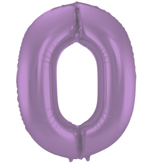 Folienballon Ziffer / Zahl 0 Lila Metallic Matt - 86 cm