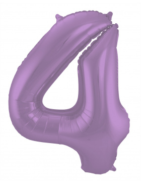 Folienballon Ziffer / Zahl 4 Lila Metallic Matt - 86 cm