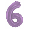 Folienballon Ziffer / Zahl 6 Lila Metallic Matt - 86 cm