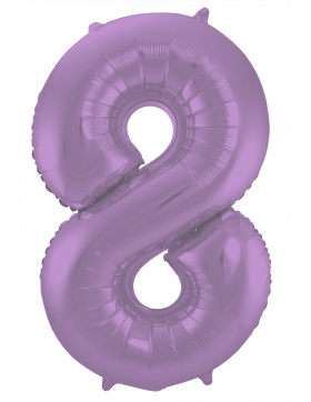 Folienballon Ziffer / Zahl 8 Lila Metallic Matt - 86 cm