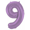 Folienballon Ziffer / Zahl 9 Lila Metallic Matt - 86 cm