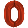 Folienballon Ziffer / Zahl 0 Rot Metallic Matt - 86 cm