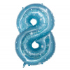 Folienballon Ziffer / Zahl 8 Galactic Aqua - 101 cm
