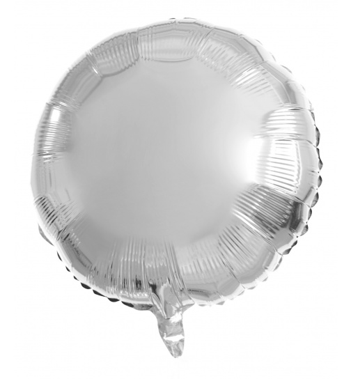 Folienballon Rund Silber - 45 cm