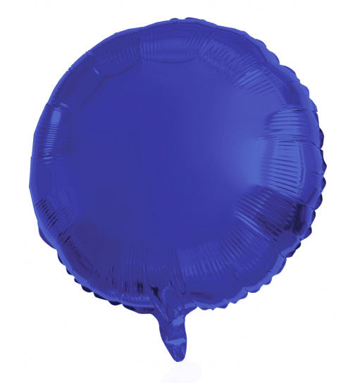Folienballon Rund Blau Metallic Matt - 45 cm