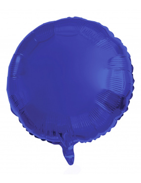 Folienballon Rund Blau Metallic Matt - 45 cm