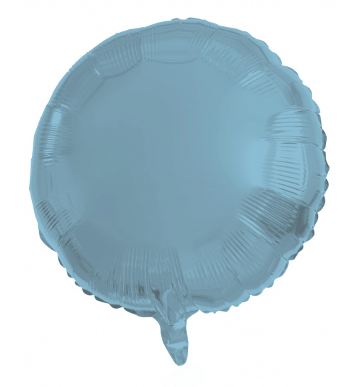 Folienballon Rund Pastellblau Metallic Matt - 45 cm