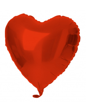 Folienballon Herzförmig Rot Metallic Matt - 45 cm