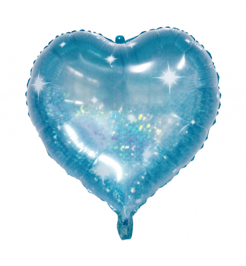 Folienballon Herzförmig Galactic Aqua - 45 cm