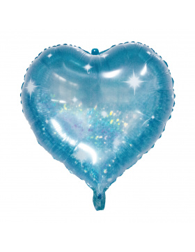 Folienballon Herzförmig Galactic Aqua - 45 cm