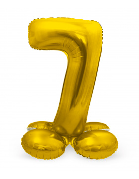 Stehender Folienballon Ziffer / Zahl 7 Gold - 72 cm