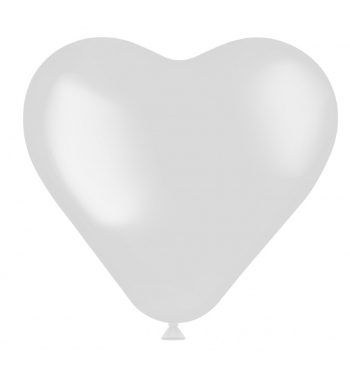 Herzförmige Ballons Coconut White 25cm - 8 Stück